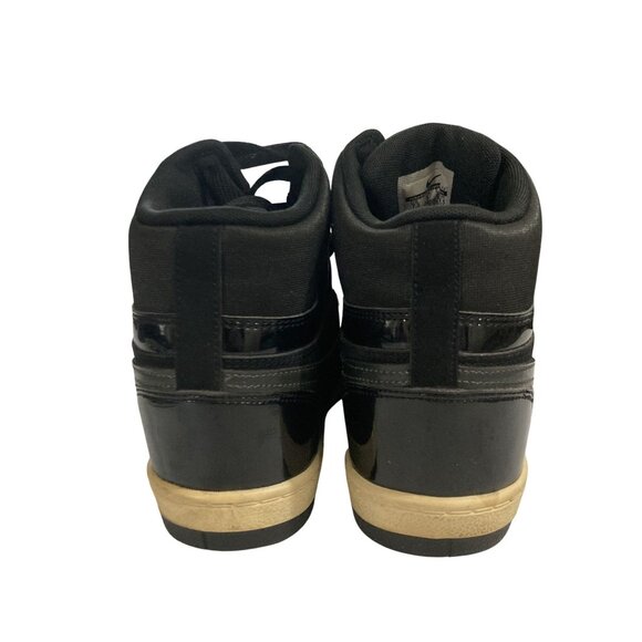 Nike Force Women's size 7.5  Black  Canvas  Leather hidden heel wedge Sneakers - Picture 3 of 7